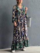 Lavinque Dress Robe Longue Bohème | Fluide & Élégante | Imprimé Artistique