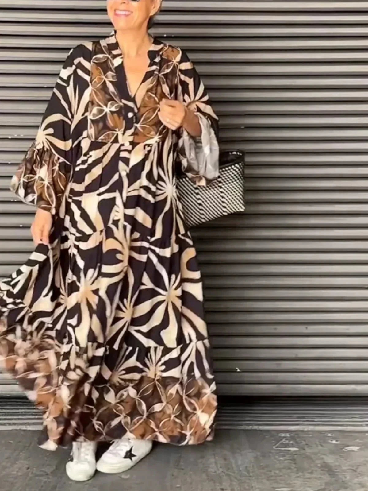 Lavinque Dress Robe Longue Bohème | Fluide & Élégante | Imprimé Artistique