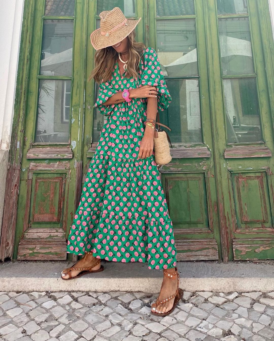 Lavinque Dress Robe Longue Bohème | Fluide | Imprimé Vintage et Élégant