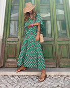 Lavinque Dress Robe Longue Bohème | Fluide | Imprimé Vintage et Élégant