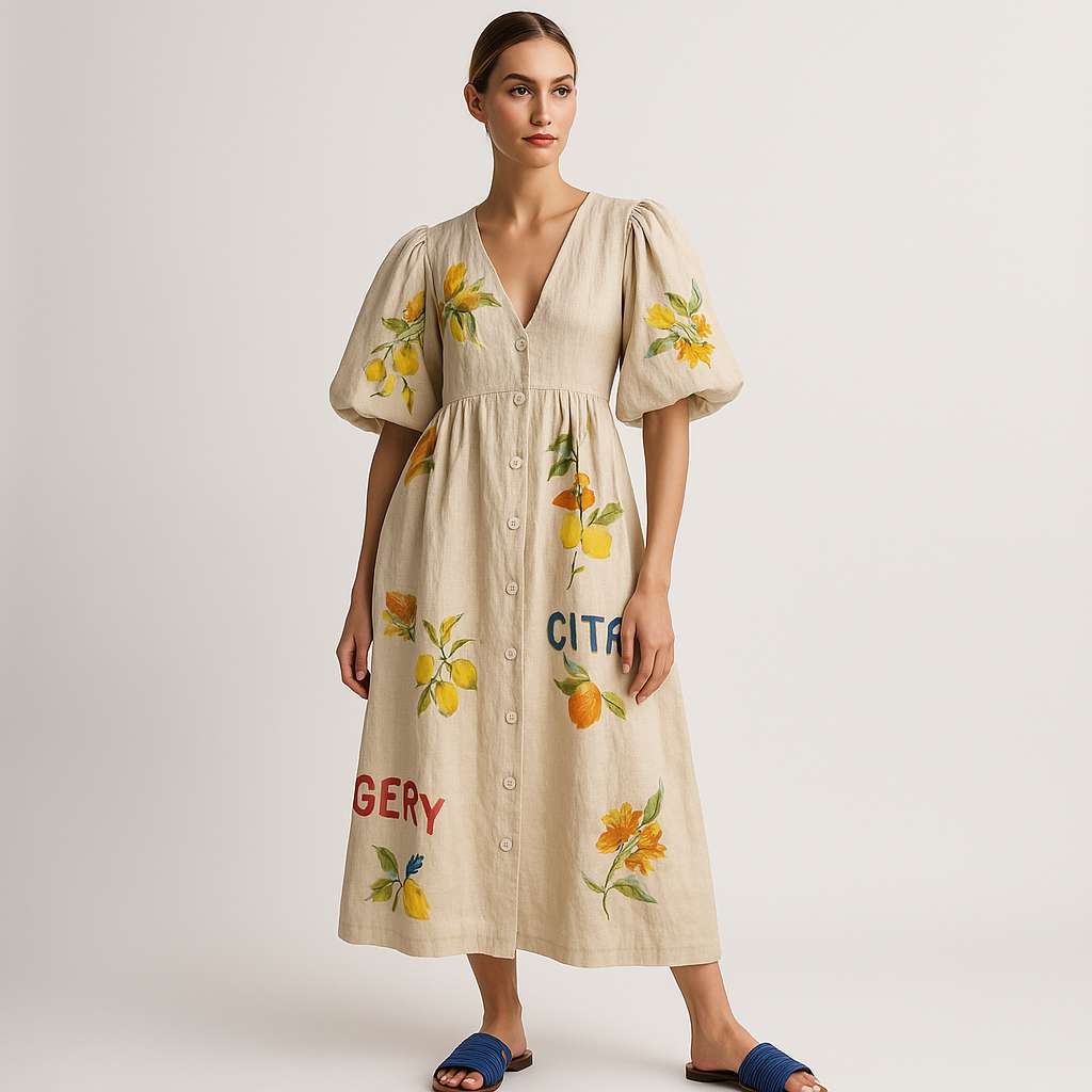 Lavinque Dress Robe Longue Bohème | Lin et Coton | Fluide et Colorée