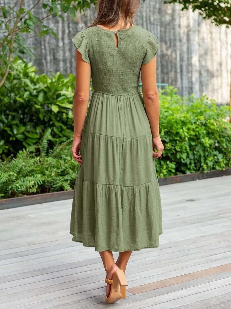 Lavinque Dress Robe Longue Bohème Smockée | Romantique | Fluide et Confortable