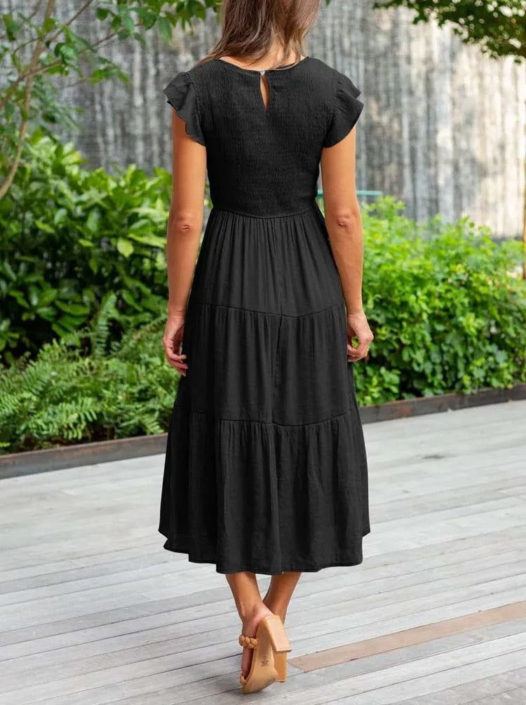 Lavinque Dress Robe Longue Bohème Smockée | Romantique | Fluide et Confortable