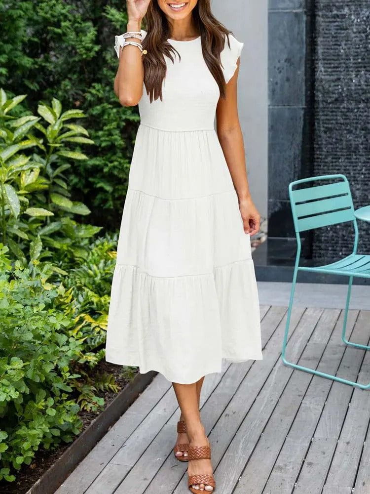 Lavinque Dress Robe Longue Bohème Smockée | Romantique | Fluide et Confortable