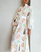 Lavinque Dress Robe Longue Ceinturée | Coquillages | Fraîche et Bohème