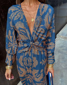 Lavinque Dress Robe Longue Élégante | Chic & Tendance | Imprimé Feuillage Raffiné