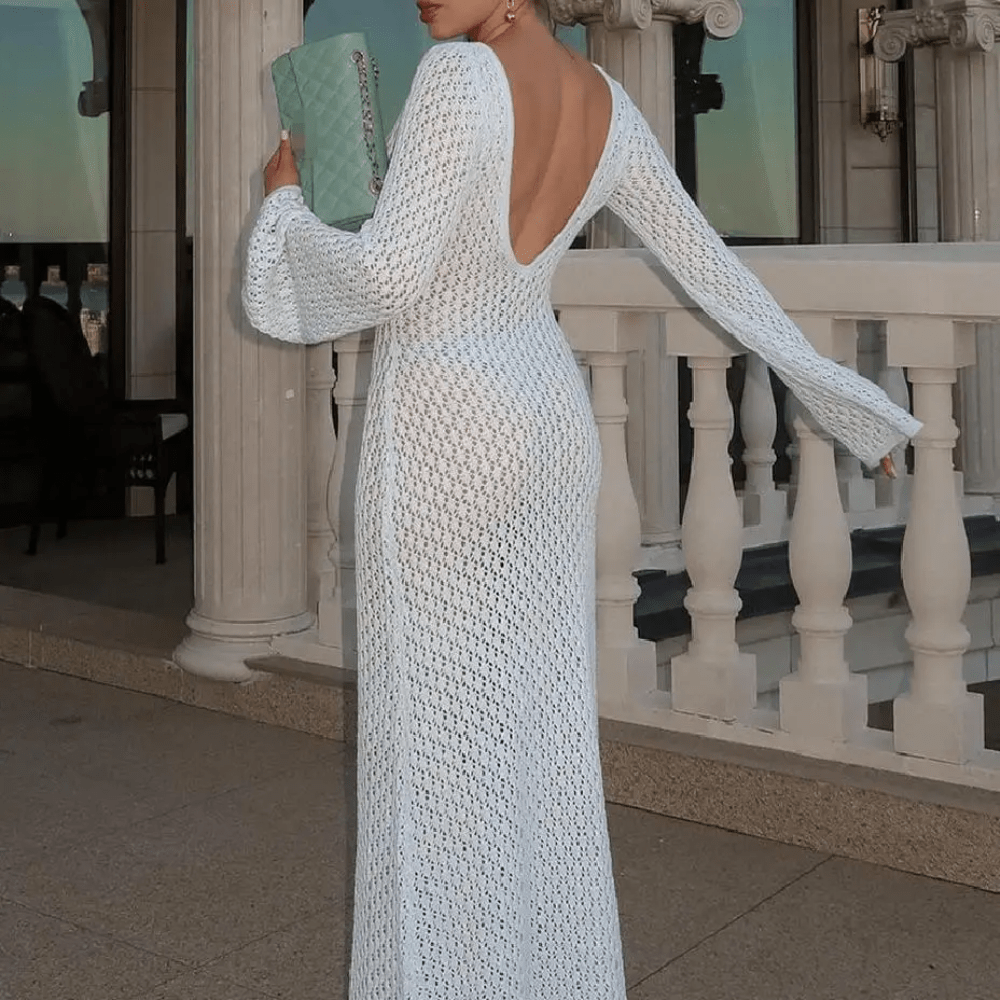 Lavinque Dress Robe Longue en Crochet | Transparente | Bohème et Élégante