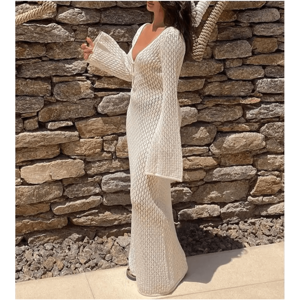 Lavinque Dress Robe Longue en Crochet | Transparente | Bohème et Élégante