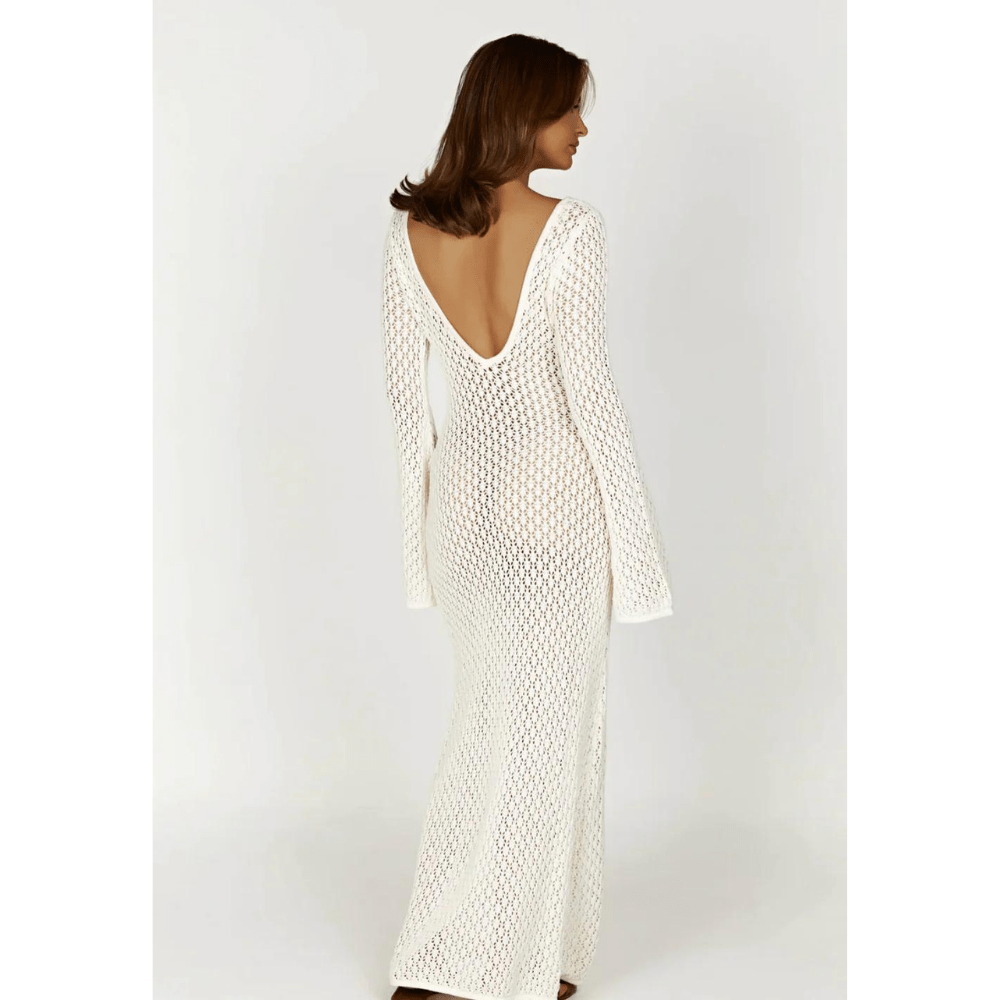 Lavinque Dress Robe Longue en Crochet | Transparente | Bohème et Élégante