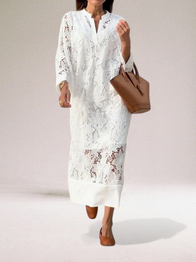 Lavinque Dress Robe Longue en Dentelle | Blanche | Bohème et Légère