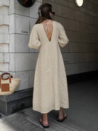 Lavinque Dress Robe Longue en Lin Boutonnée | Élégante | Naturelle et Confortable