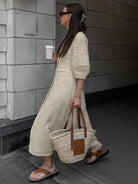 Lavinque Dress Robe Longue en Lin Boutonnée | Élégante | Naturelle et Confortable
