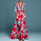 Lavinque Dress Robe Longue Évasée à Fleurs | Élégance & Glamour | Style Sophistiqué