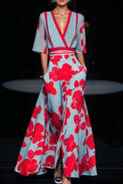 Lavinque Dress Robe Longue Évasée à Fleurs | Élégance & Glamour | Style Sophistiqué