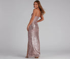 Lavinque Dress Robe Longue Fendue à Paillettes | Rouge Passion | Élégance et Séduction