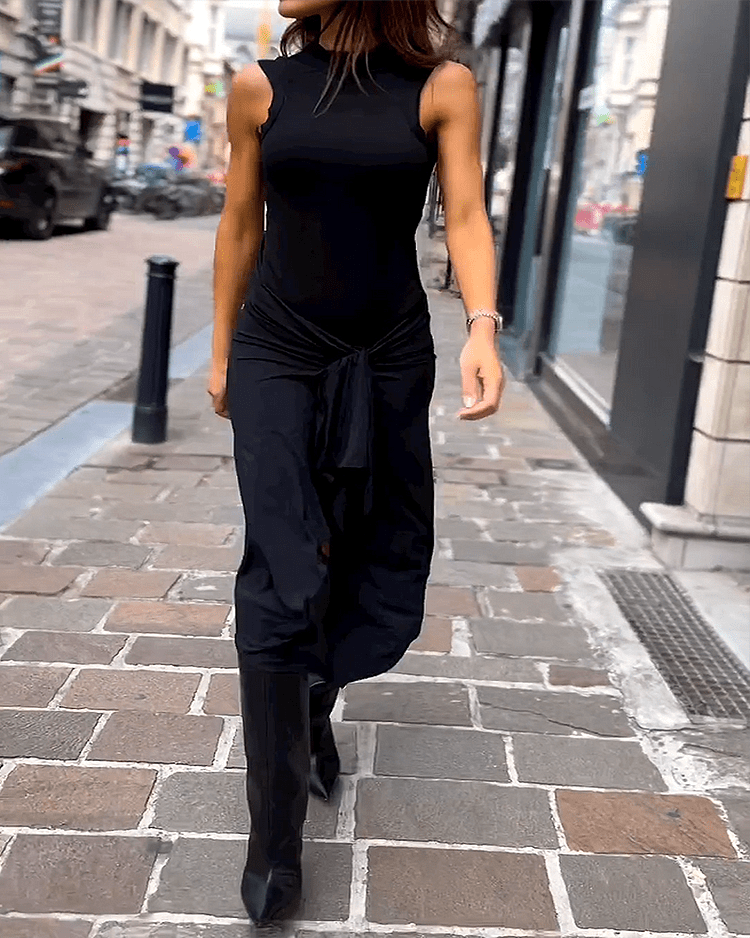 Lavinque Dress Robe Longue Fendue Sans Manches | Élégance | Style et Sensualité