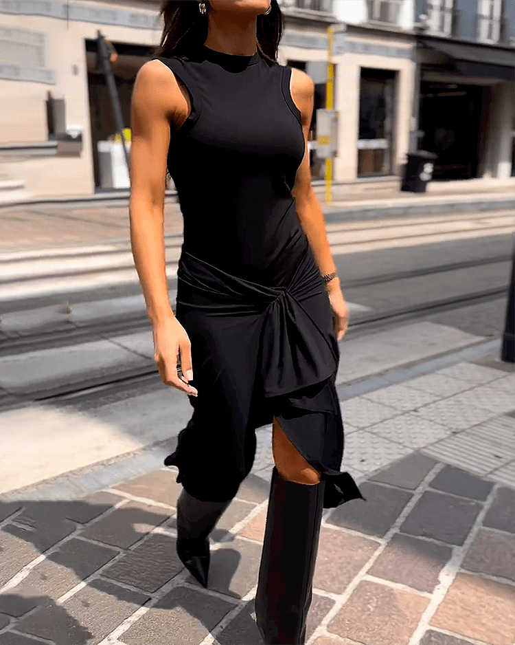 Lavinque Dress Robe Longue Fendue Sans Manches | Élégance | Style et Sensualité