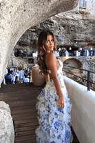 Lavinque Dress Robe Longue Fleurie | Bleu & Blanc | Élégante et Légère