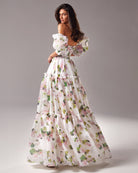 Lavinque Dress Robe Longue Fleurie | Épaules Dénudées | Romantique et Légère