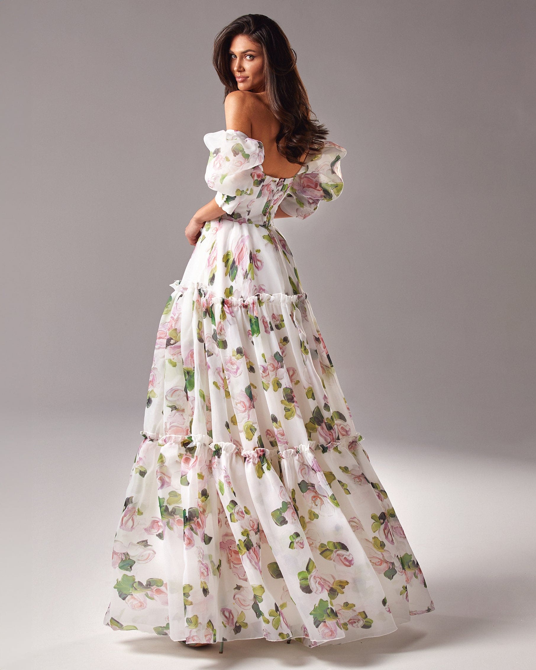 Lavinque Dress Robe Longue Fleurie | Épaules Dénudées | Romantique et Légère