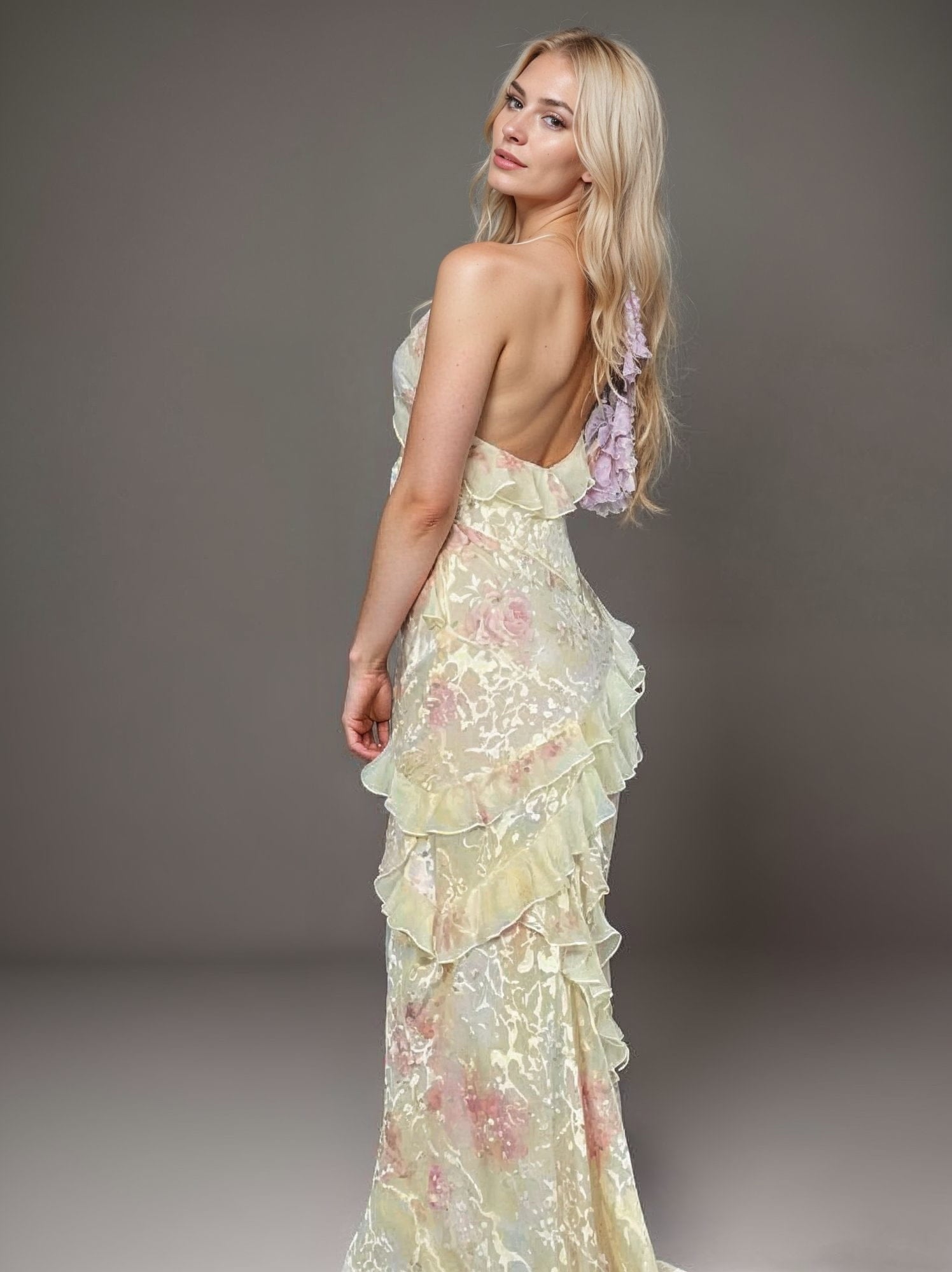 Lavinque Dress Robe Longue Fleurie | Volants | Élégante et Féminine
