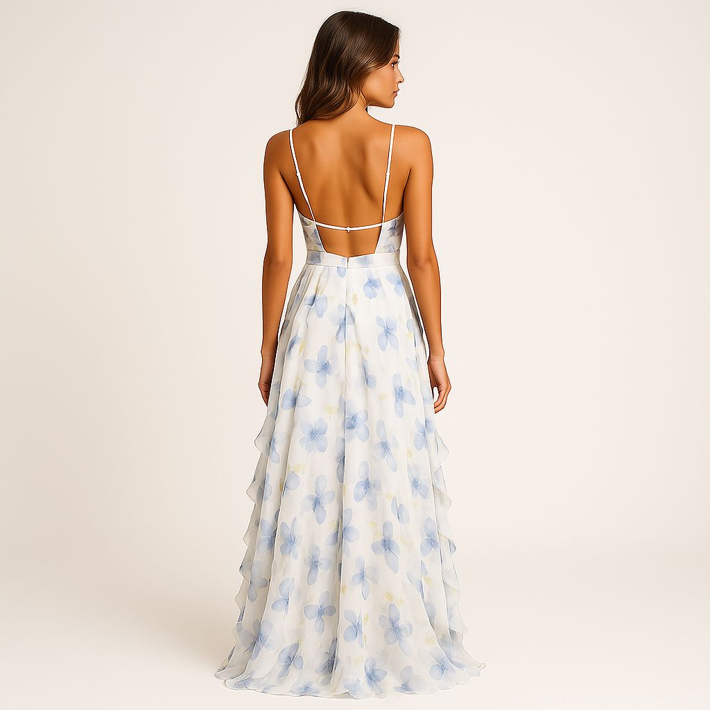Lavinque Dress Robe Longue Fleurie | Volants | Élégante et Romantique