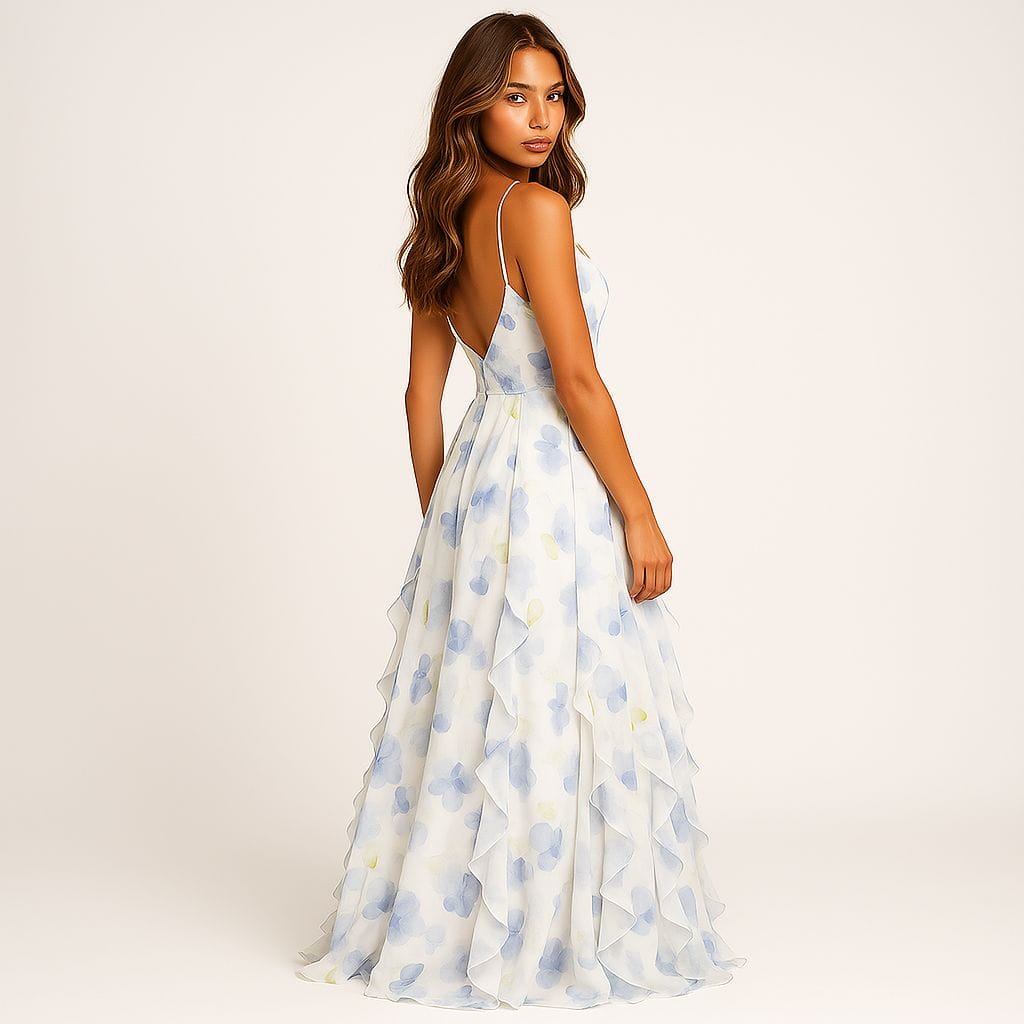 Lavinque Dress Robe Longue Fleurie | Volants | Élégante et Romantique