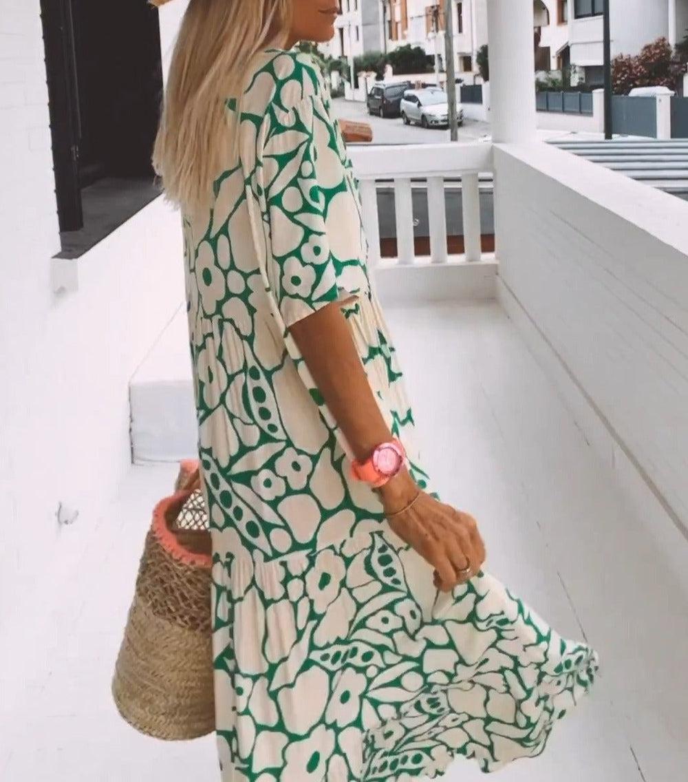 Lavinque Dress Robe longue fluide à imprimé floral | Robe | Élégance bohème et légèreté estivale