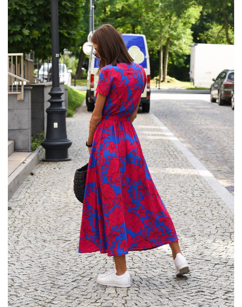 Lavinque Dress Robe Longue Portefeuille Fleurie | Élégance & Légèreté | Parfaite pour l'Été