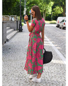 Lavinque Dress Robe Longue Portefeuille Fleurie | Élégance & Légèreté | Parfaite pour l'Été
