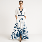 Lavinque Dress Robe Longue Portefeuille | Motif Floral Audacieux | Légère et Féminine