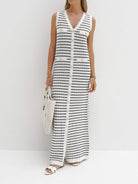Lavinque Dress Robe Longue Rayée | Sans Manches | Chic et Décontractée