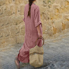 Lavinque Dress Robe Longue Rayée | Style Bohème | Confort et Élégance