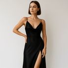 Lavinque Dress Robe Longue Rouge | Drapée Élégante | Fente Haute Séduisante