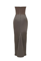 Lavinque Dress Robe Longue Satinée Noire | Bustier Drapé | Élégance Sensuelle