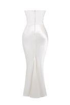 Lavinque Dress Robe Longue Satinée Noire | Bustier Drapé | Élégance Sensuelle