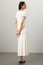 Lavinque Dress Robe Maille Longue | Élégance Décontractée | Boutons Contrastés