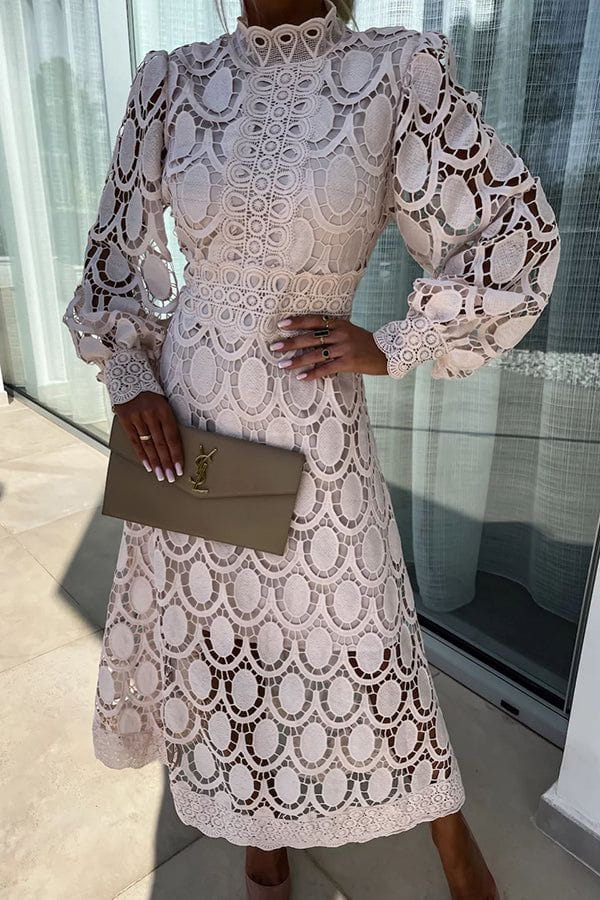 Lavinque Dress Robe Midi en Dentelle | Élégante | Sophistiquée et Féminine