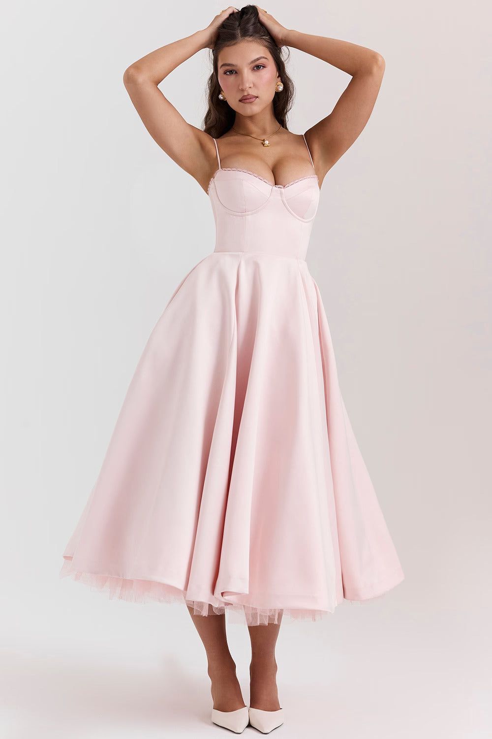Lavinque Dress Robe Midi Évasée | Élégance | Douce et Féminine
