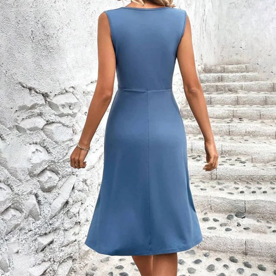 Lavinque Dress Robe Midi Fleurie Drapée | Élégante | Féminine et Confortable