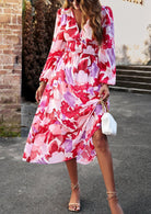 Lavinque Dress Robe Midi Fluide | Imprimé Bleu Tropical | Fraîche et Élégante
