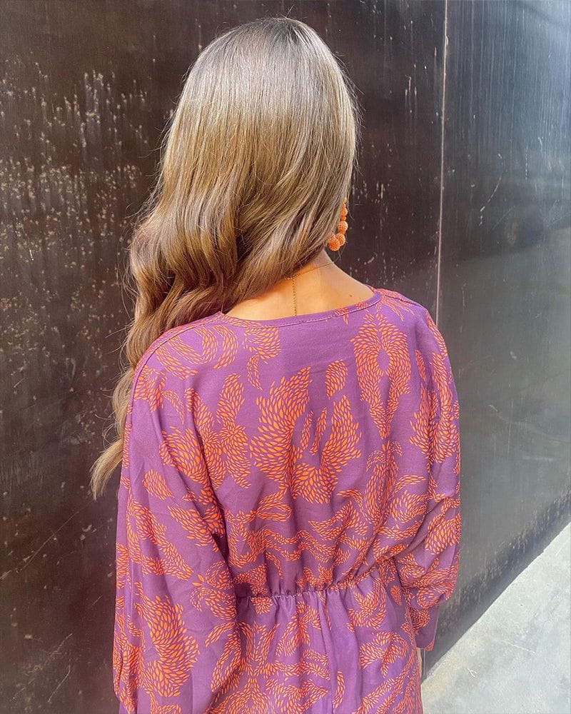 Lavinque Dress Robe Midi Imprimée | Nœud à l’avant | Élégante et Féminine