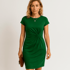 Lavinque Dress Robe Noire Ajustée | Plissée à la Taille | Élégante & Polyvalente