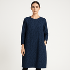 Lavinque Dress Robe Noire Décontractée | Manches Longues | Motif Ton sur Ton