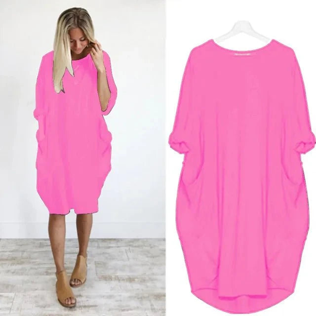 Lavinque Dress Robe Oversize à Manches Longues | Confort Élégance Décontractée