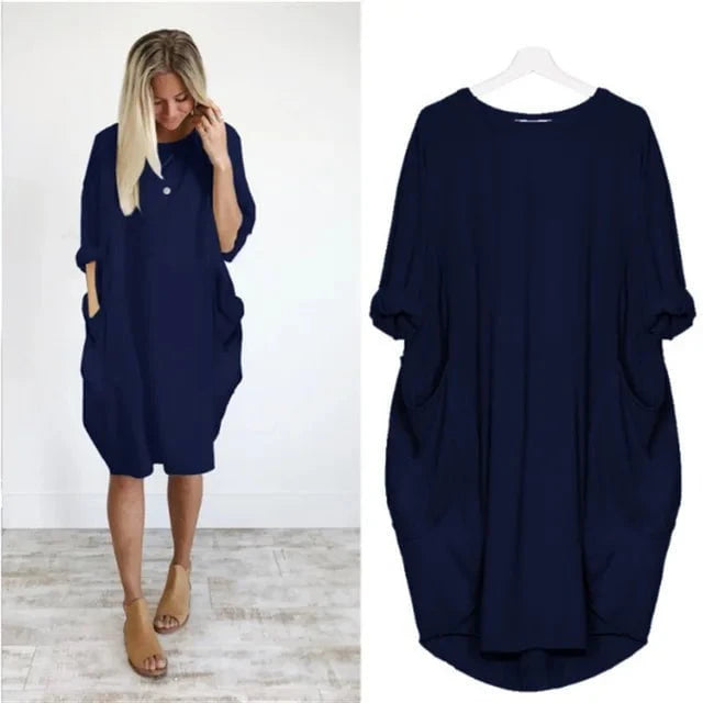 Lavinque Dress Robe Oversize à Manches Longues | Confort Élégance Décontractée