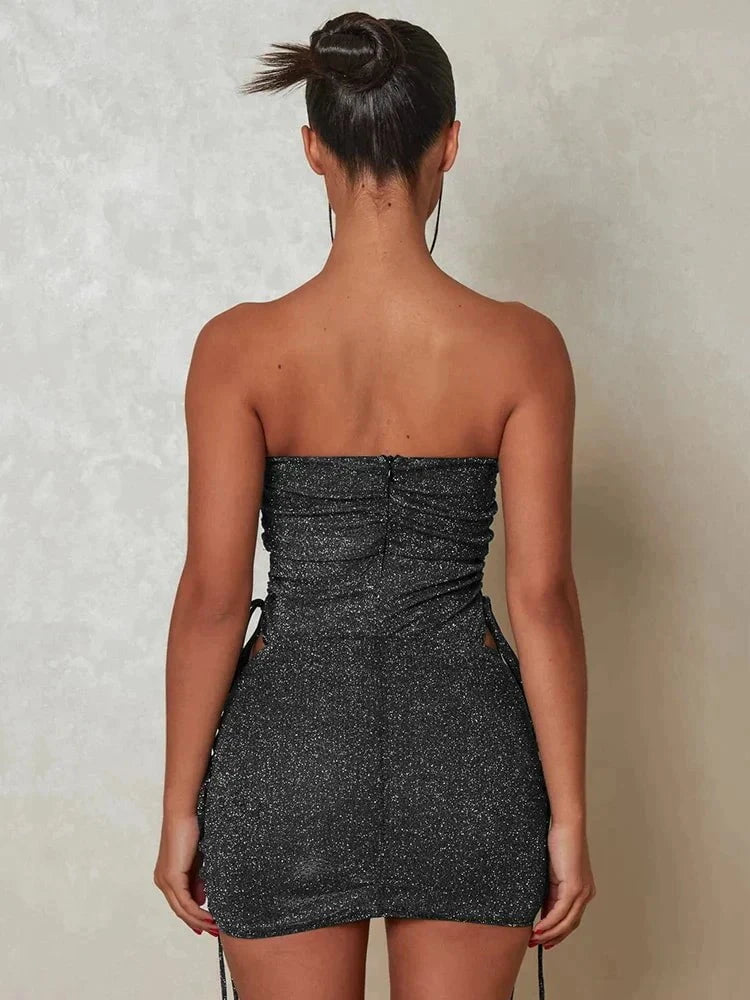 Lavinque Dress Robe Pailletée Bustier | Fendue | Sexy et Glamour