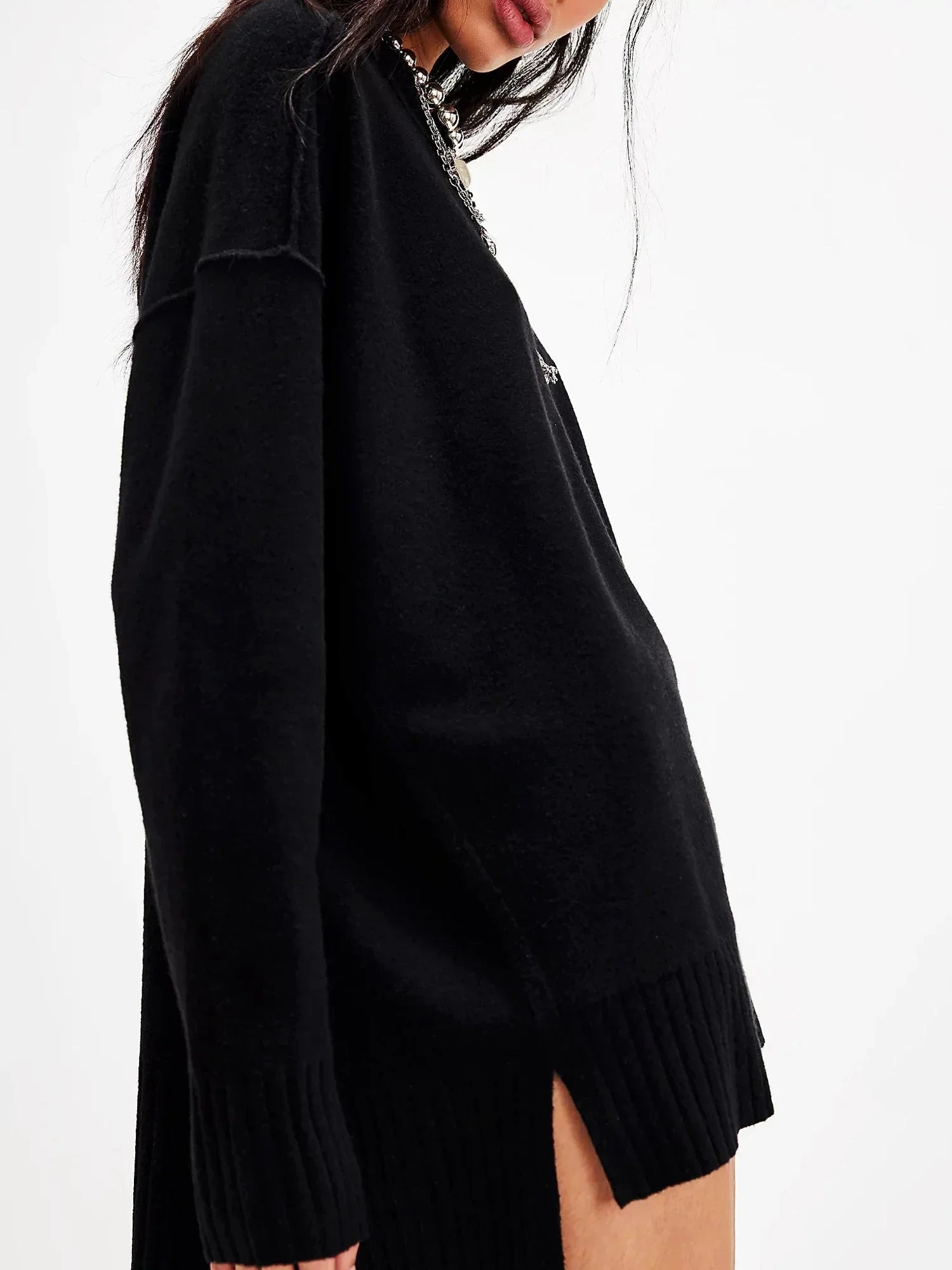 Lavinque Dress Robe Pull avec Dentelle | Élégance | Chaleur et Féminité