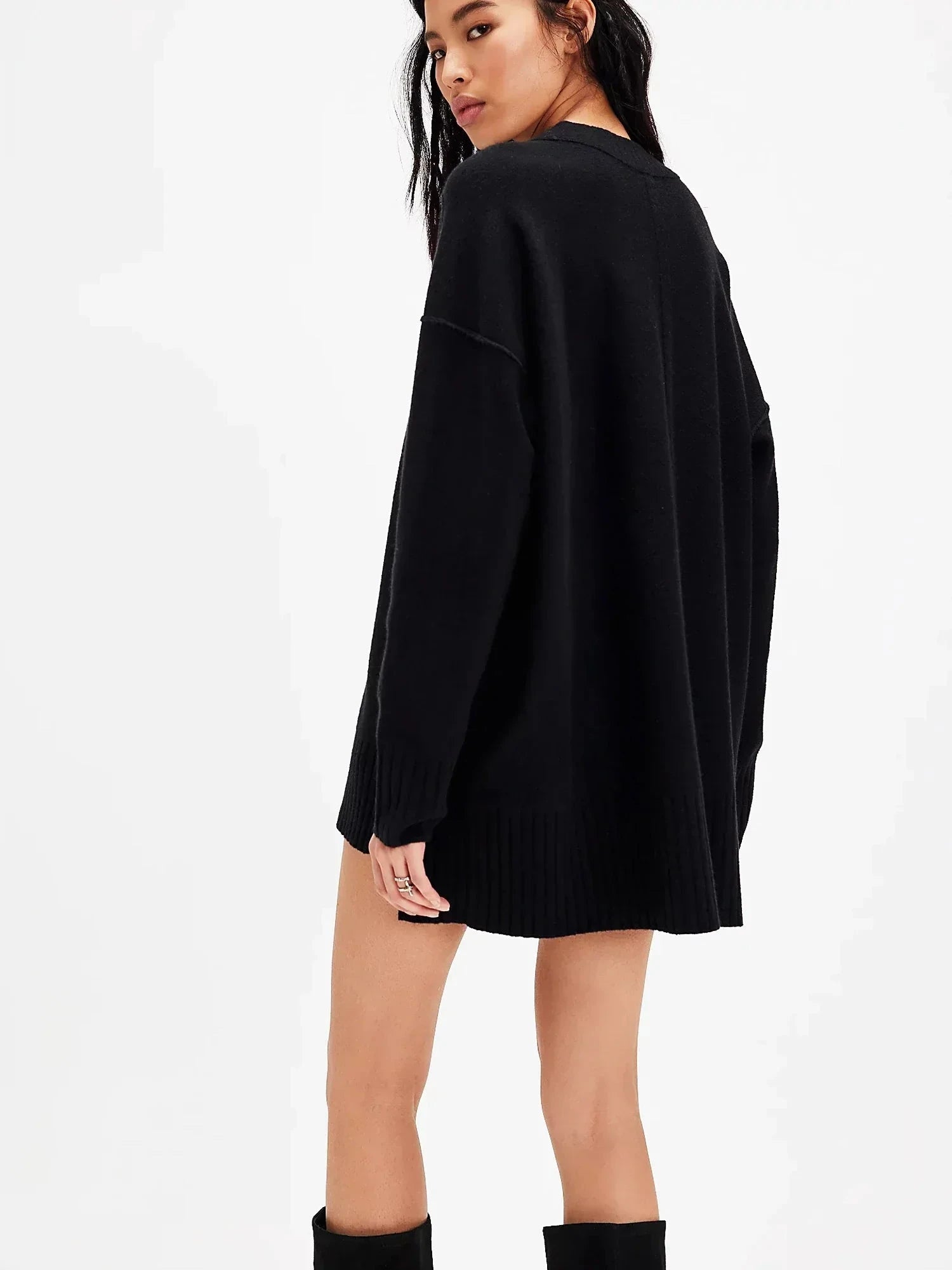 Lavinque Dress Robe Pull avec Dentelle | Élégance | Chaleur et Féminité