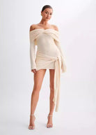 Lavinque Dress Robe Pull Épaules Dénudées | Élégance & Confort | Look Tendance